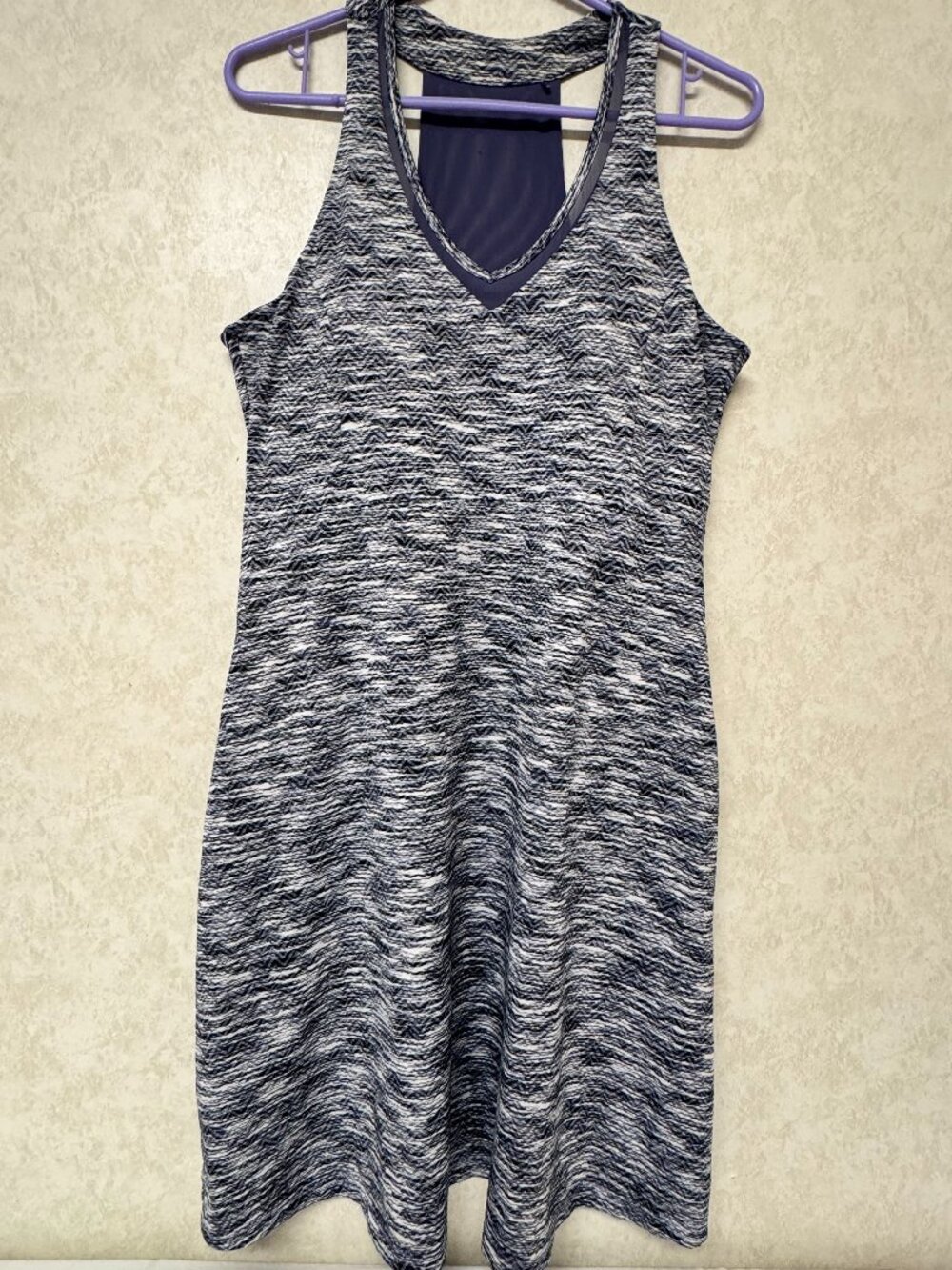 MPG Mondetta Womens Large Athletic Dress Gray Marled Racerback Performance Trave